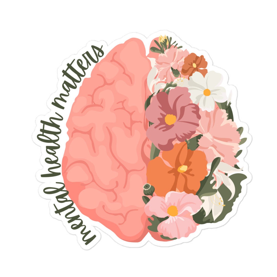 Mental Health Matters Sticker | Mental Health Sticker | Therapist ...