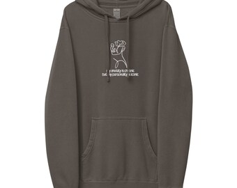 La ansiedad es una personalidad crónica Sudadera con capucha bordada icónica / Ropa de salud mental Cuello redondo / Terapeuta de terapia Trabajador social