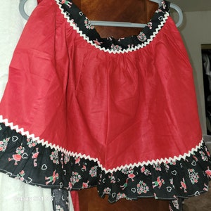 Vintage Handmade  by grandma pleated Apron 1/2 german