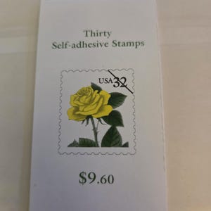 1997 USPS us  bk241 booklet of 30 32 cent stamps flora and fauna series yellow rose  free shipping brown