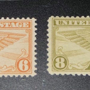 1931-1934 U.S. Scott C17 C19 AIRMAIL 6 and 8 CENT Winged Globe MNH
