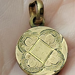 Antique Locket gold filled edwardian etched vintage M13