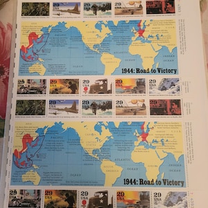 1993 USPS  u.s. Stamp 1944 Road to Victory scott 2838 WW2 WWll  vf mnh commemorative souvenir sheet s36