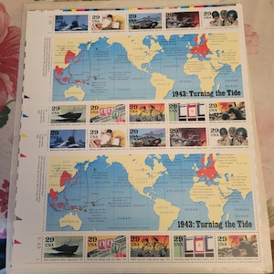 1993 USPS  u.s. Stamp 1943 Turning the tide scott 2691 WW2 WWll  vf mnh commemorative souvenir sheet s35