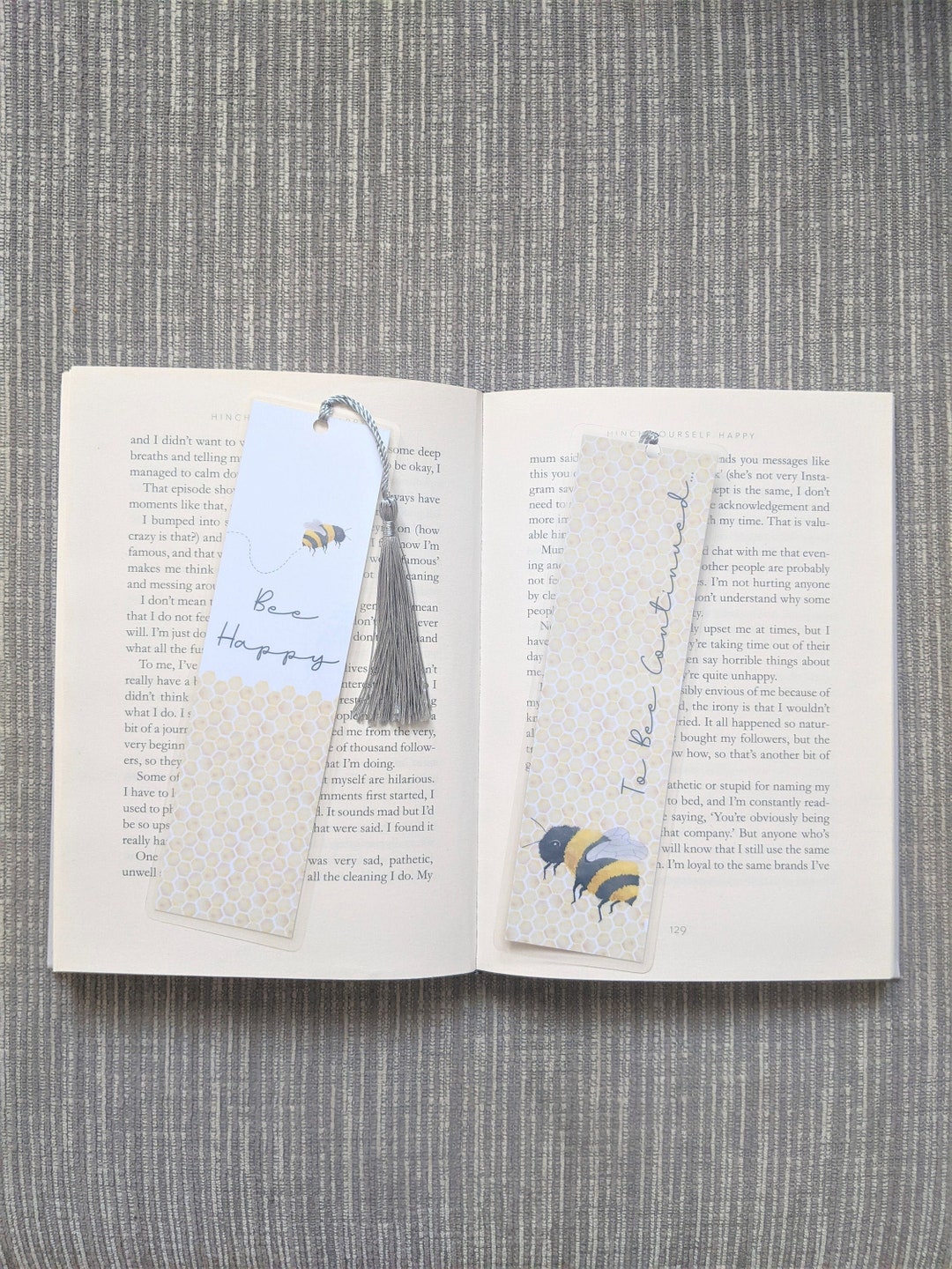 Bee Happy Bookmark Bumblebee Bookmark. Bee Happy Gifts for - Etsy