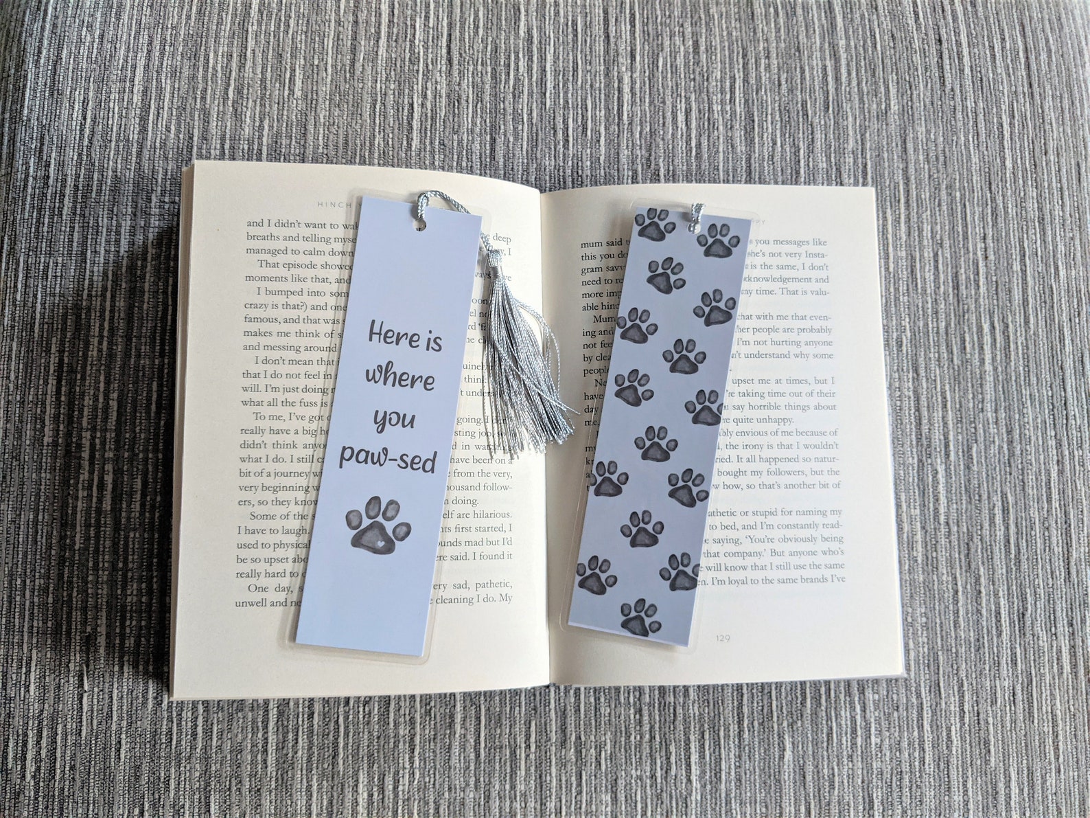 Paw Print Bookmark Dog Bookmark here is Where You Etsy