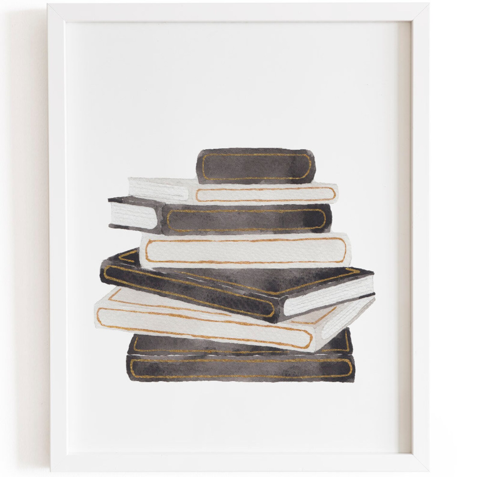Book Stack Print Monochrome Books Designer Books Book | Etsy