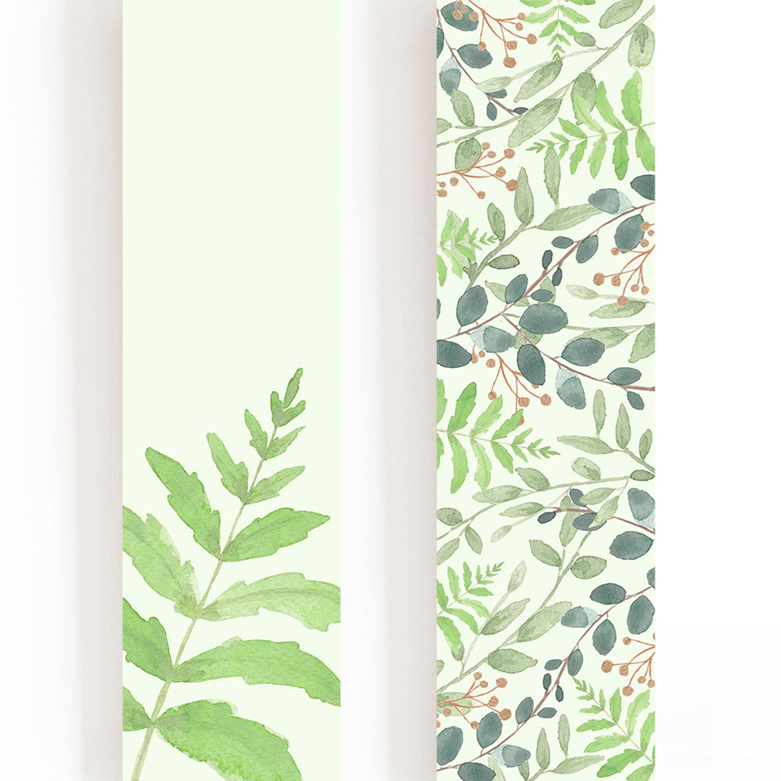 Botanical Bookmark Leaf Bookmark Leaves Bookmark Green Etsy
