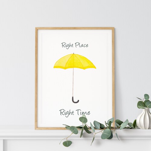 How I Met Your Mother Yellow Umbrella Wall Print Right Place Etsy