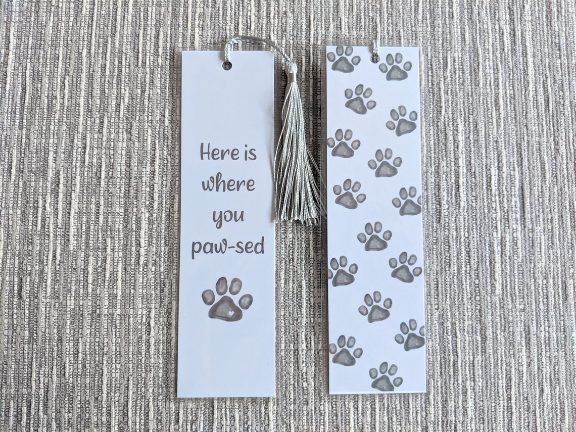 Paw Print Bookmark Dog Bookmark Gifts From the Dog Dog Etsy