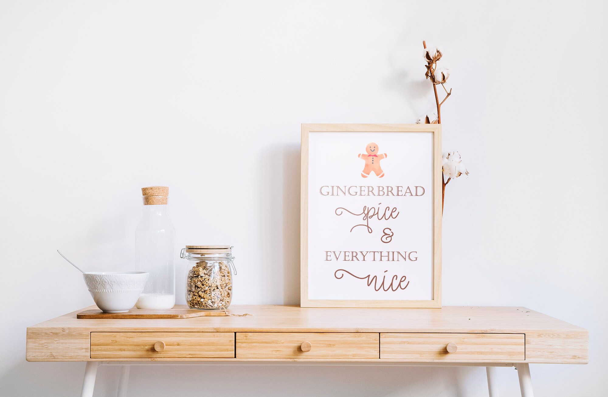 Gingerbread Man Print Gingerbread Spice Christmas Quote | Etsy