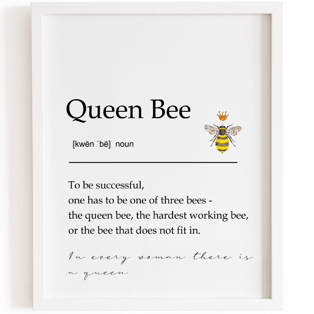 Queen Bee Wall Art Print Queen Bee Definition Unframed or Etsy