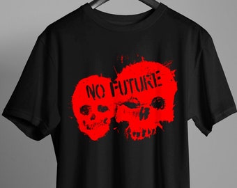 Punk Shirt | No Future T-Shirt, Grunge Skull Tshirt | Hardcore Punk | Punk shirts