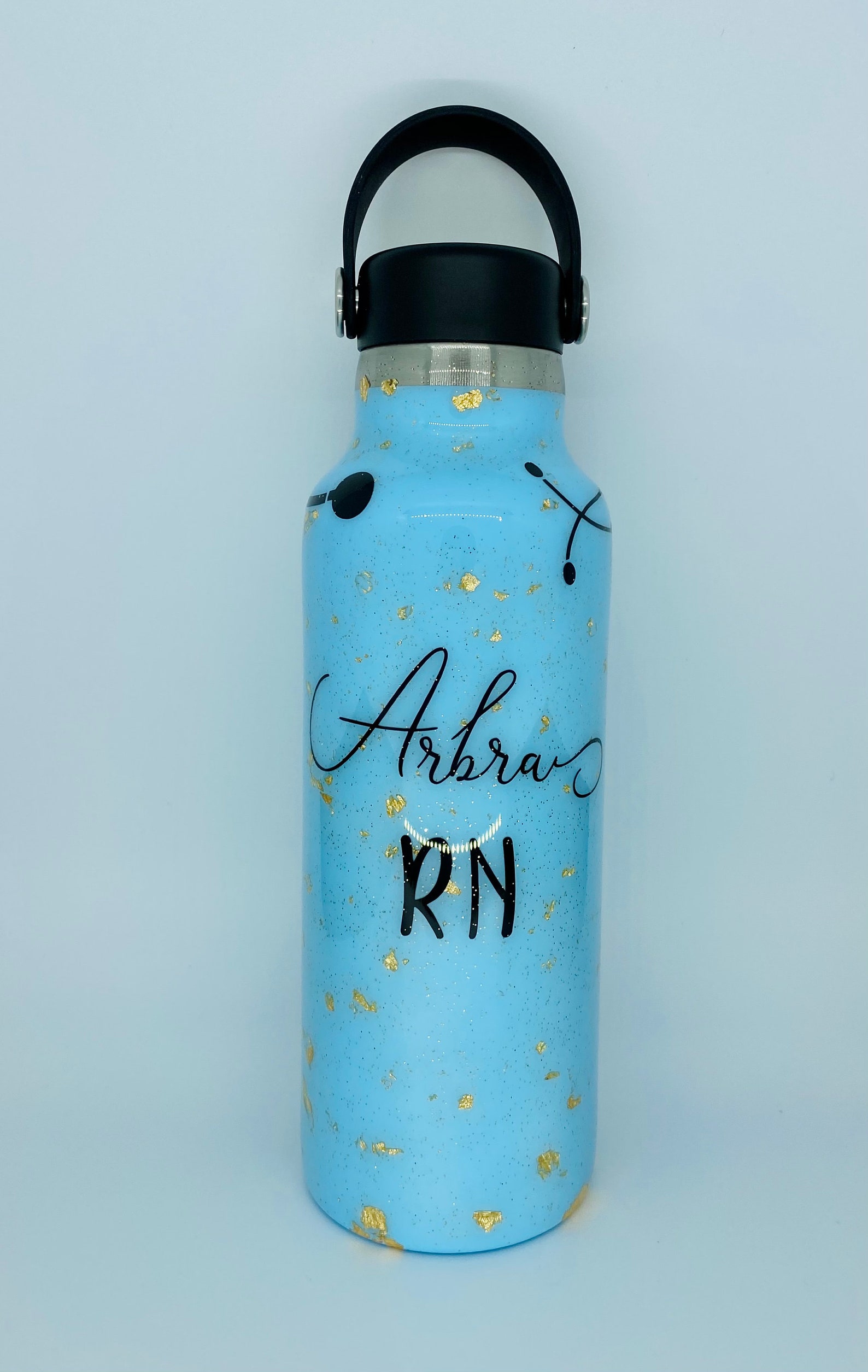 Hydro Flask / Baby Blue Hydro Flask / Nursing / Stethoscope / Etsy