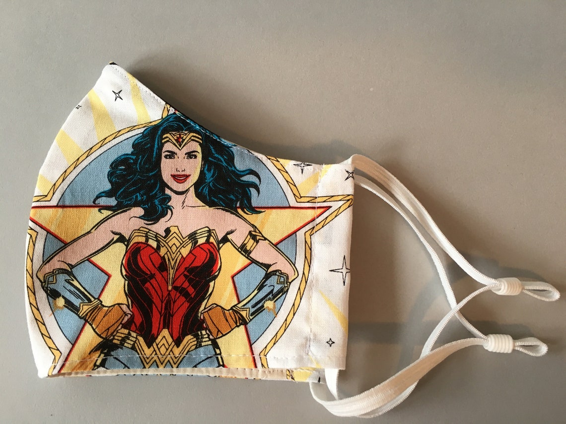 Wonder Woman Face Mask With Filter Pocket Nose Wire and Etsy