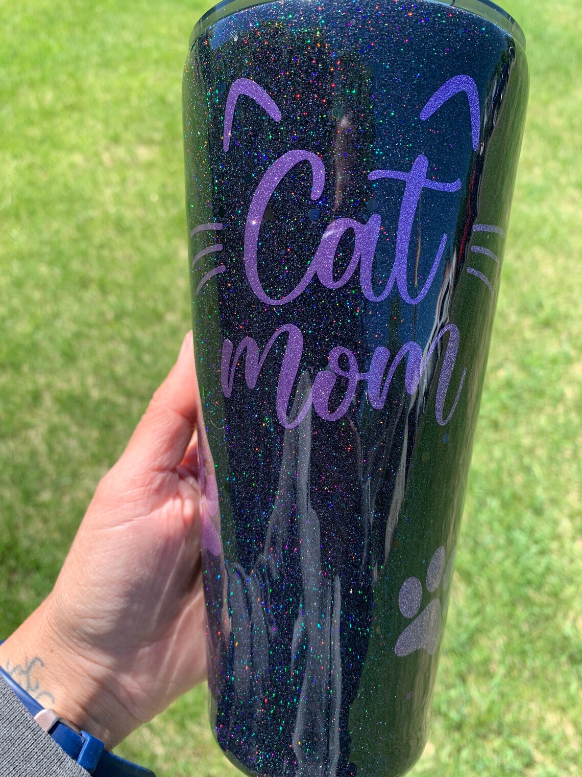  Cat  Mom  Custom Epoxy  Glitter Tumbler Cat  Mom  Mothers day 