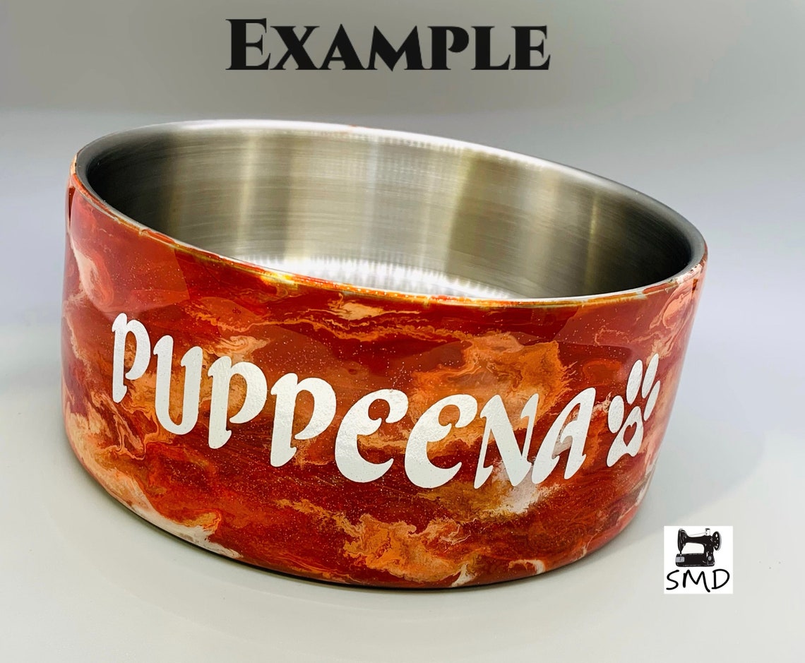 Personalized Custom Epoxy Dog or Cat Bowl Personalized dog Etsy