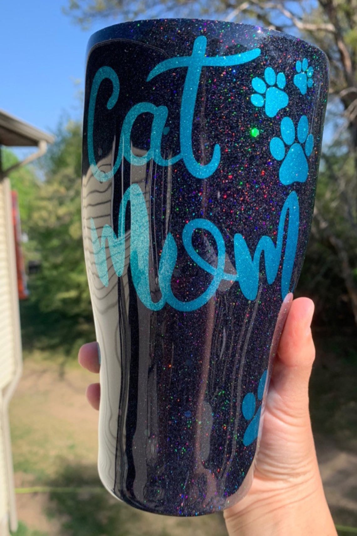  Cat  Mom  Custom Epoxy  Glitter Tumbler Cat  Mom  Mothers day 