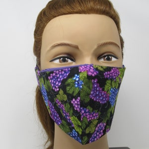 Large Full Coverage Reversible Face Masks /Triple Layer Protection/Built in Flannel Filter/Filter Pocket/ Adjustable Toggle/ 100% Cotton
