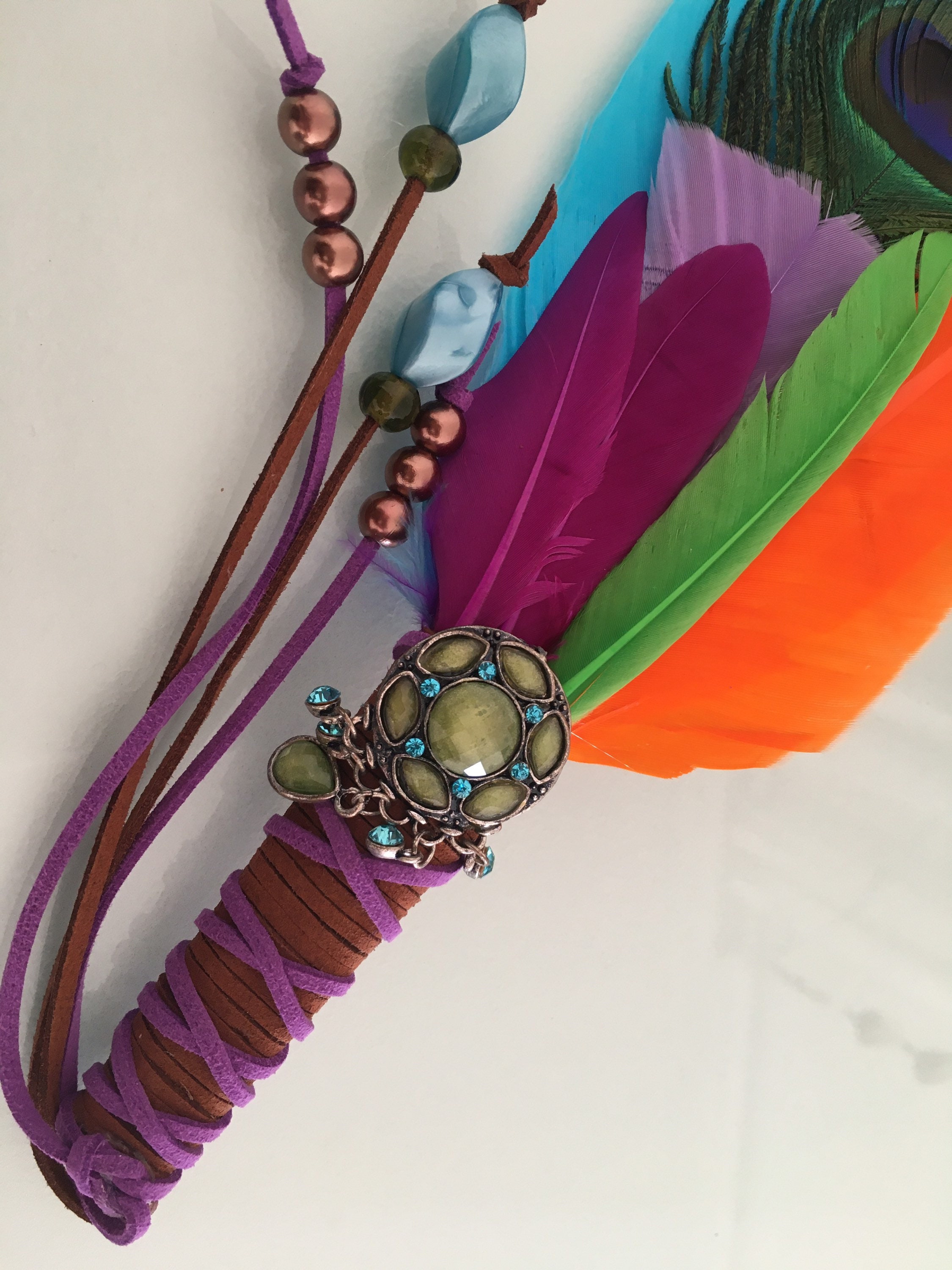 Feather wandSmudging wand Native American smudge feather Etsy