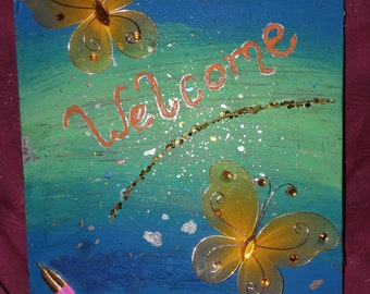 Glass Welcome Sign