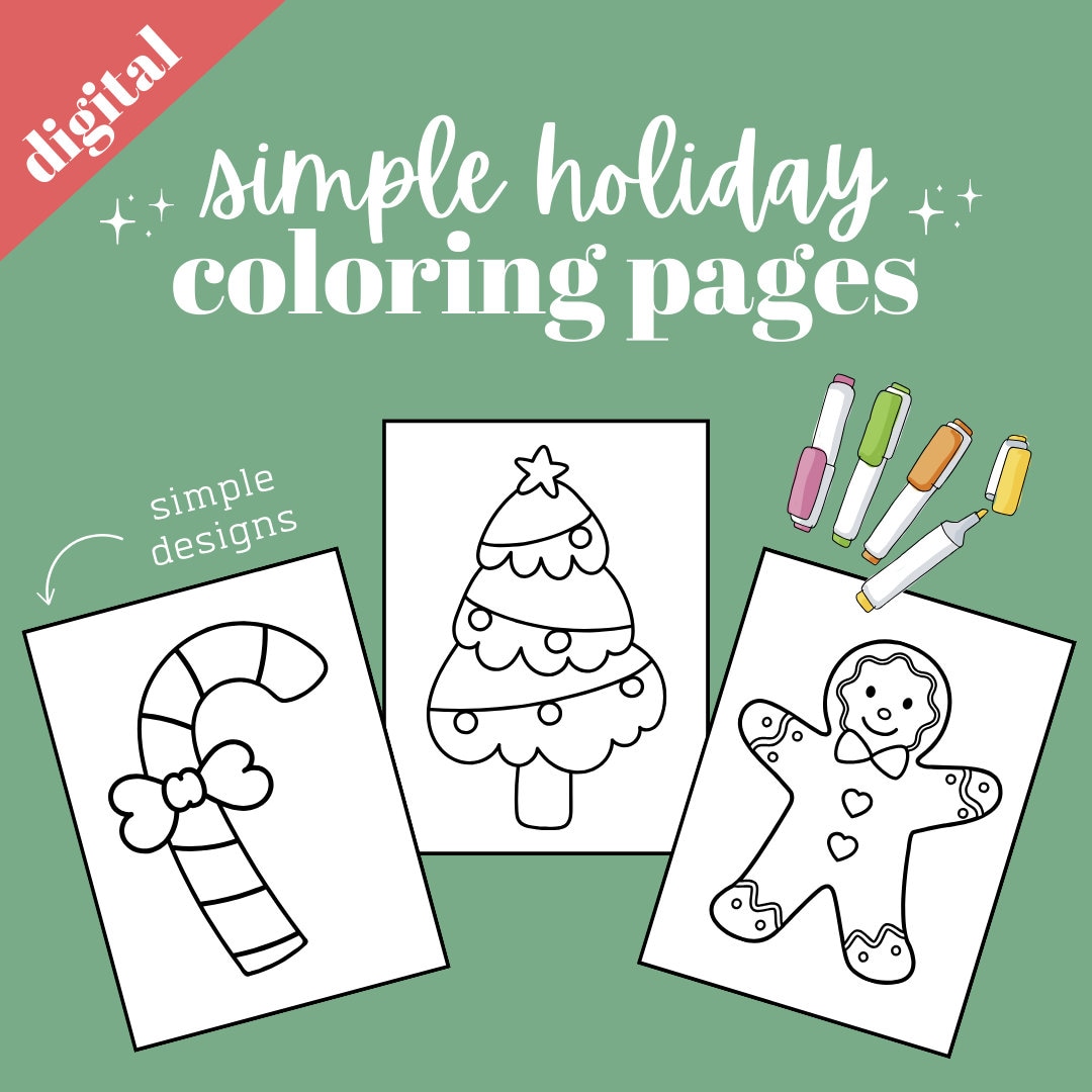 Simple Holiday Coloring Pages | Toddler Activities, Kids Activities ...