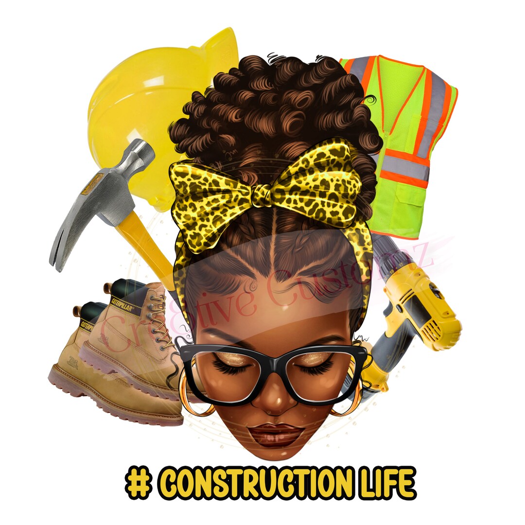 Buns Construction Construction Life Messy Bun PNG Digital File - Etsy