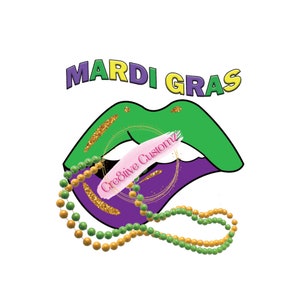 Mardi Gras Lips PNG Digital File