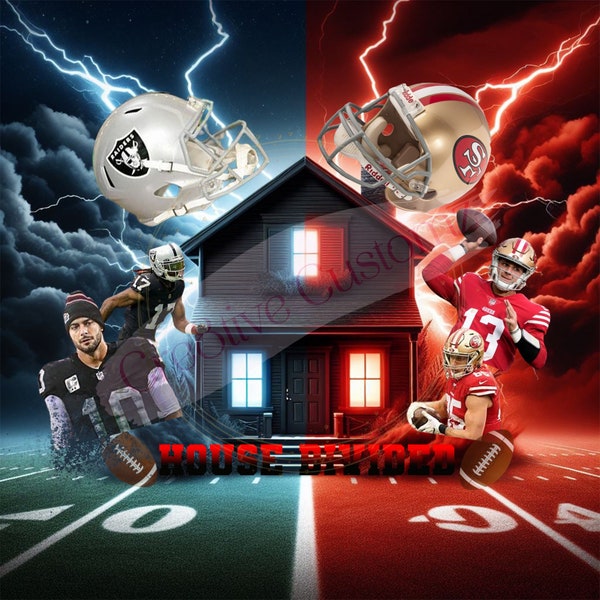 House Divided Football PNG Digital File