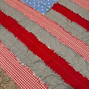 American Flag Rag Quilt | Handmade Rag Quilt