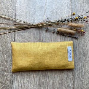 Ochre Yellow Savasana Relaxing Lavender Eye Pillow,Linen, Washable Cover, Yoga, Meditation, Relaxation, Sleep Aid, Organic, Aromatherapy
