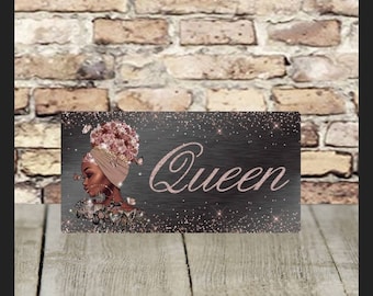 Personalized Glitter Effect Beautiful Queen License Plate |  Car Tag | Monogram | Vanity Plate | Front Plate | Gift