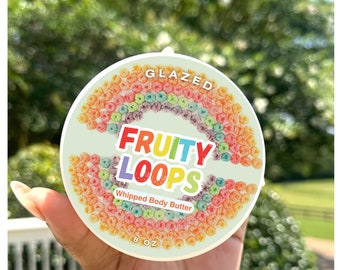 Fruity Loop Whipped Body Glaze, Luxurious Whipped Body Butter, Shea & Mango Butters, Non-greasy, Natural Moisturizer, Natural Lotion.