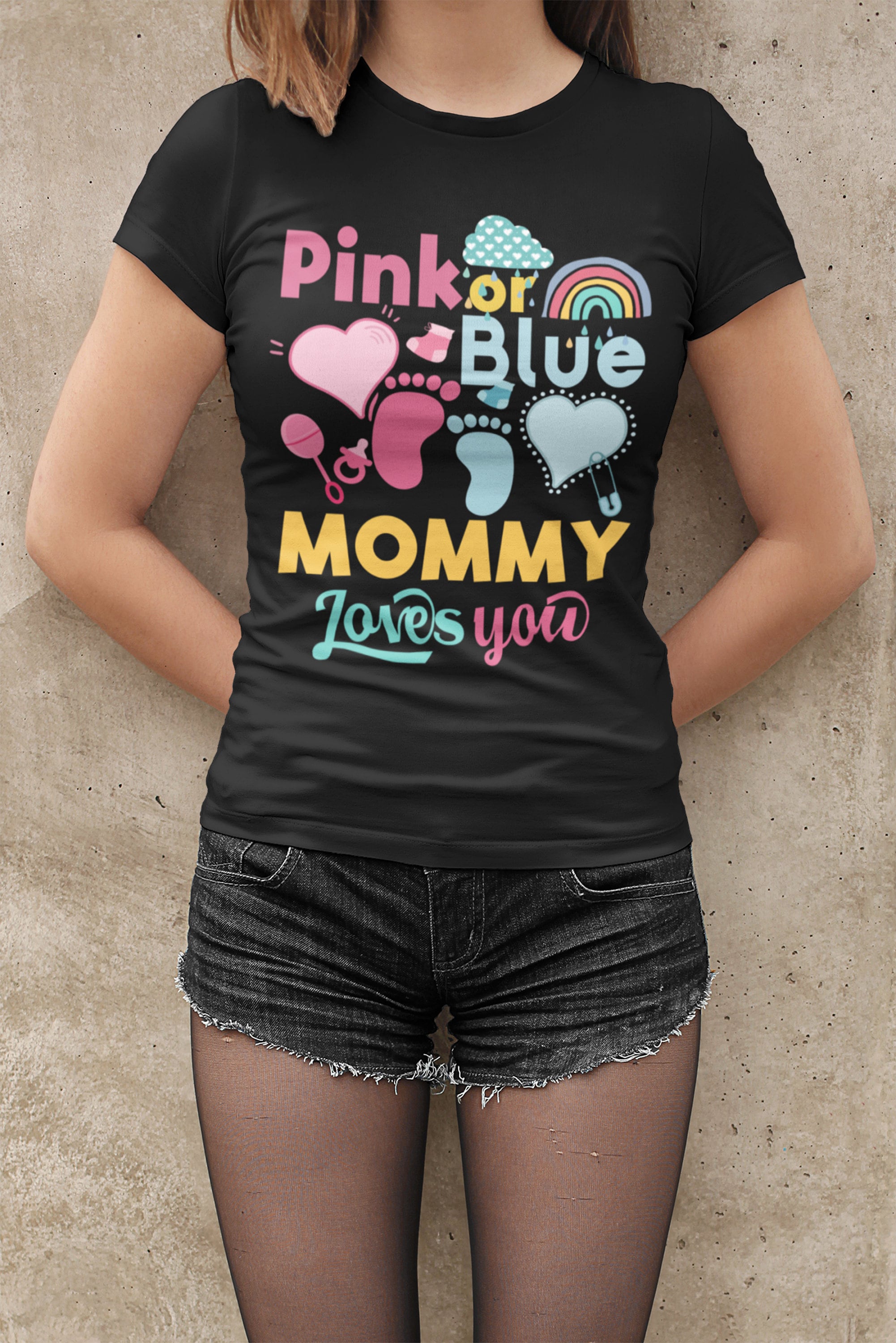 Personalized Pink Or Blue Mommy Loves You Shirt Pink Or Blue | Etsy