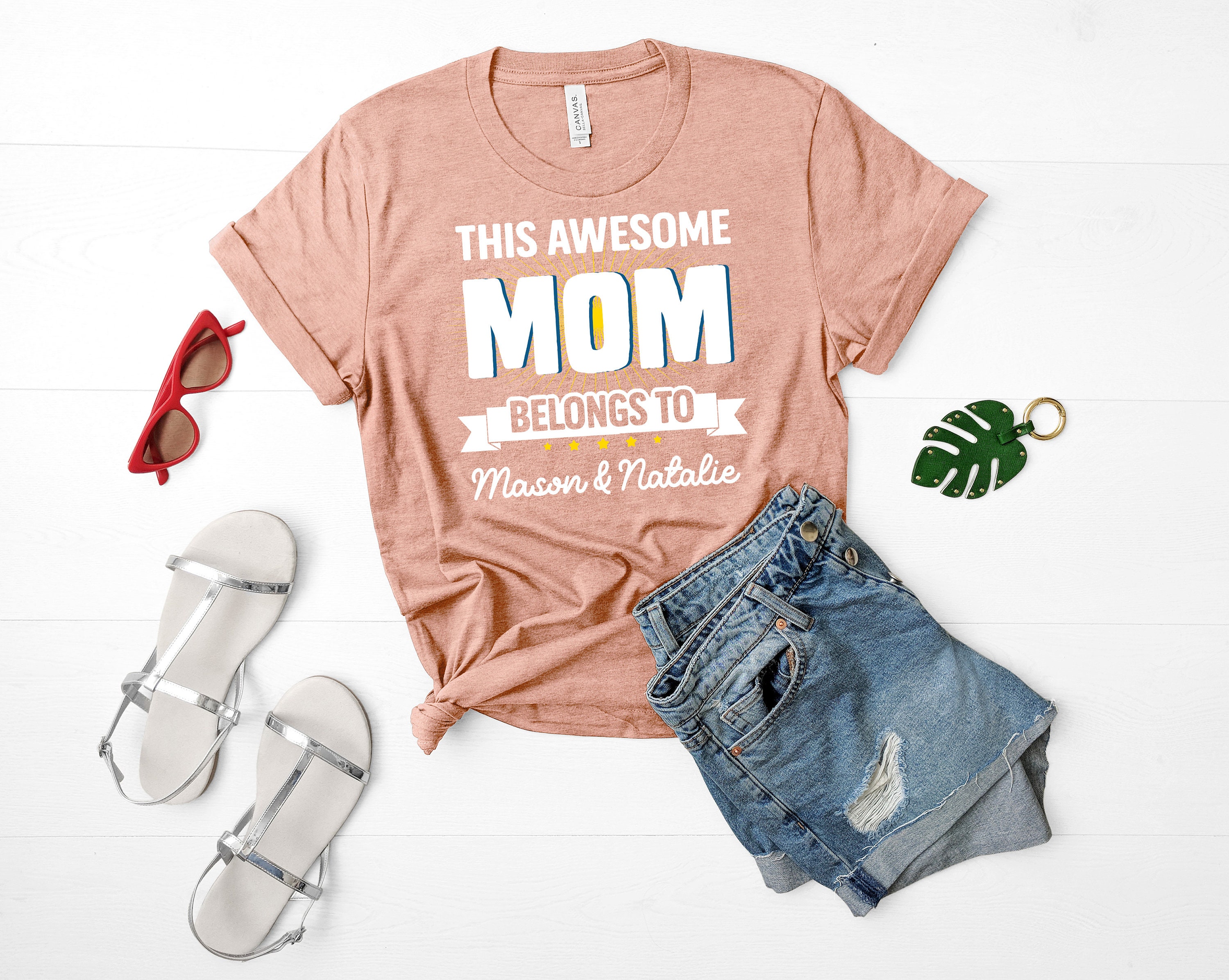 Personalized This Awesome Dad Belongs To Shirt Personalized | Etsy