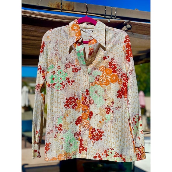 Judy Bond 60s Floral Blouse