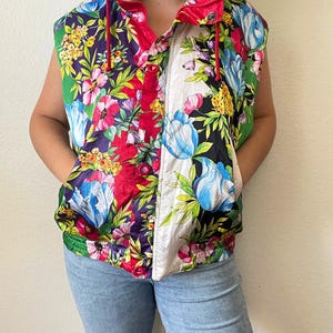 Super Rare 80s Floral Puffer Vest