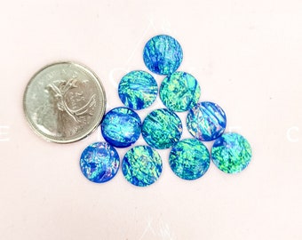 12mm Aurora Borealis Marmor Muster Cabochon Set mit 10 DIY Schmuck