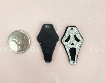 23 x 39mm scream face hallowen cabochon for DIY Jewelry making earring findings resin Cabochon set of 2