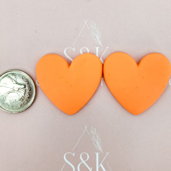 30x35mm Heart Shape orange every child matters Flat Back Native Resin Cabochon  Set of 2 High Quality Jewelry Supplies