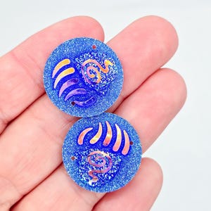 Juego de 2 cabujones de resina con forma de pata de oso, cuentas planas con purpurina AB para abalorios indígenas, juego de 2 piezas de aretes planos, suministros para bricolaje imagen 18