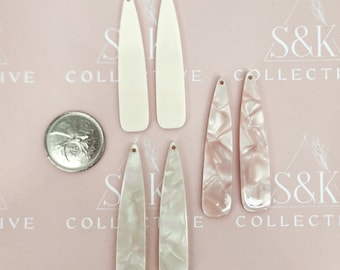 54mmX12mm Neutrals Bundle Acrylic Drop Shape Pendant Cabochon DIY Jewelry Set of 6 minimalist jewelry