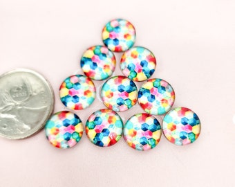 12mm Bee Hive Multi Colour hexagon shape collage photo cabochon Diy Jewelry