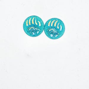 Juego de 2 cabujones de resina con forma de pata de oso, cuentas planas con purpurina AB para abalorios indígenas, juego de 2 piezas de aretes planos, suministros para bricolaje imagen 3