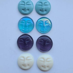 19mmx19mm hand carved moon face gemstone crystal 1 piece