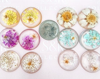 25mm real flower in resin cabochon high quality beading centre DIY Jewelry