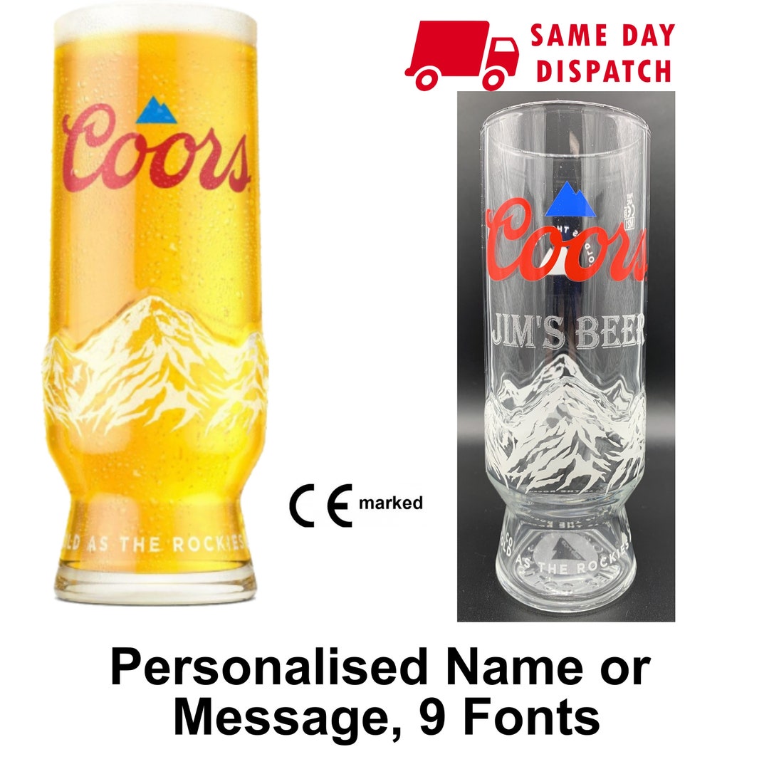 Personalised Name Engraved Coors 1 Pint Glass. 20oz. Personalised With
