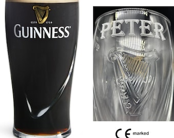 Personalised Name Engraved Guinness 1 Pint Glass. 20oz. Personalised with your name! Beer lovers dream. Lots of fonts to pick from.!