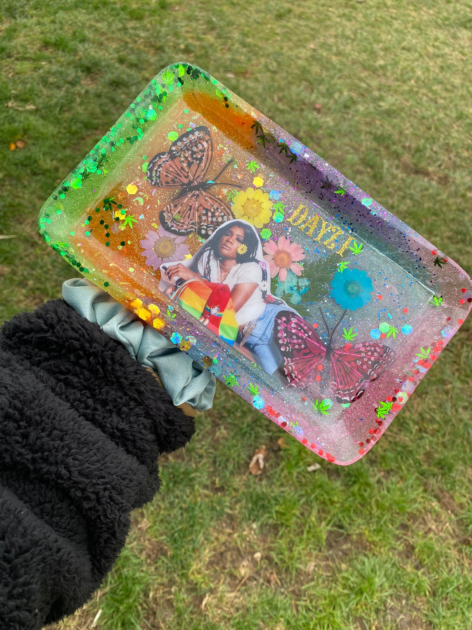 CUSTOM Resin Ashtray/Rolling Tray Etsy