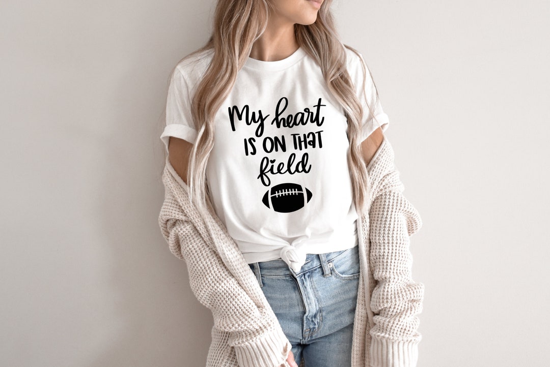 My Heart is That on Field Shirt Football T Shirt Football - Etsy